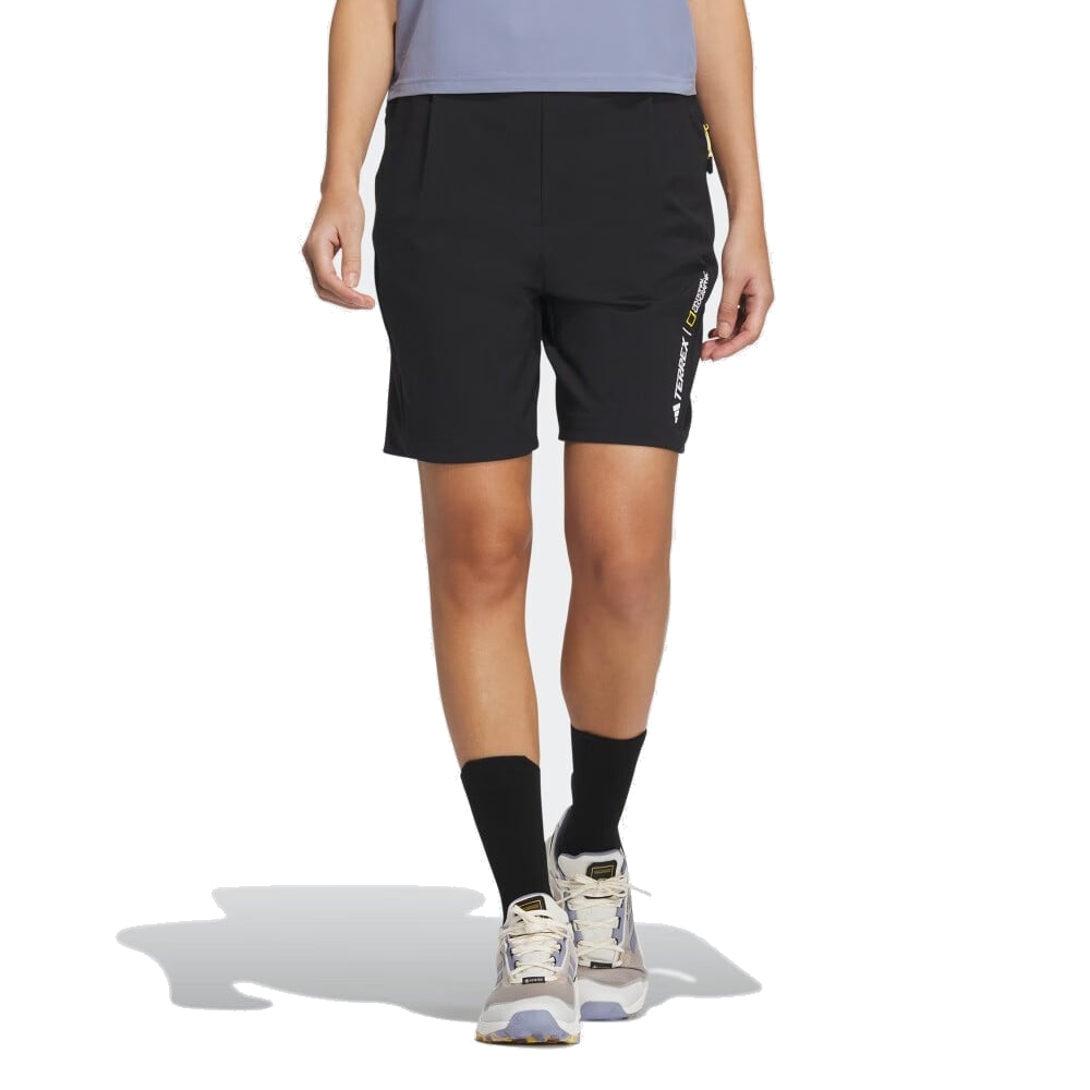 (WMNS) adidas National Geographic Shorts Asia Sizing 'Black' HY4696