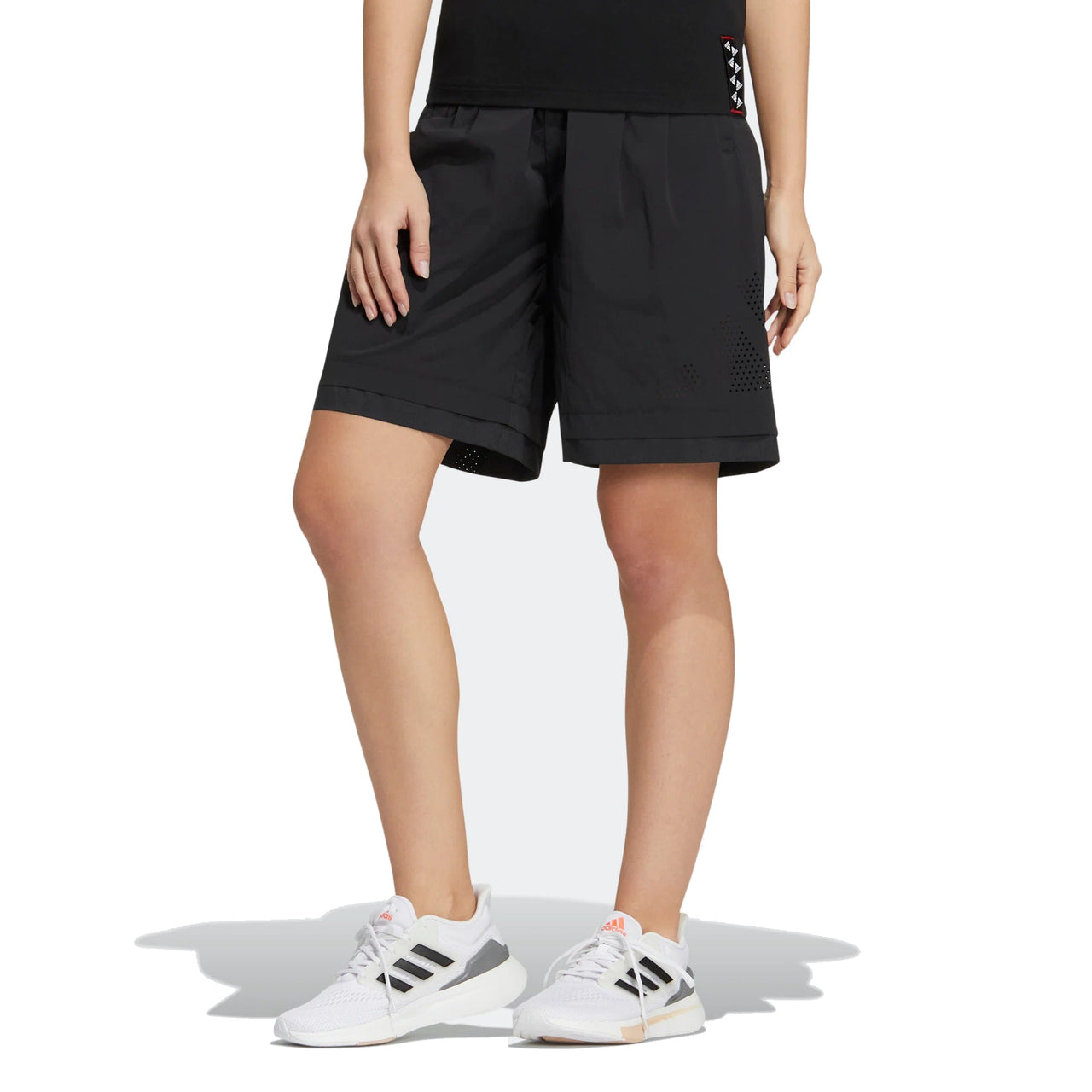 (WMNS) adidas Casual Drawstring Waist Solid Color Sports Shorts Asia Sizing 'Black' HE9962