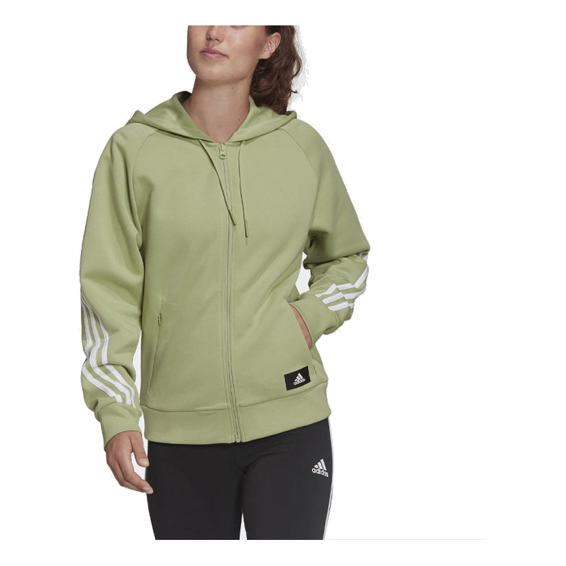 (WMNS) adidas Sportswear Future Icons 3-Stripes Hooded Track Top Asia Sizing 'Green' HE1661