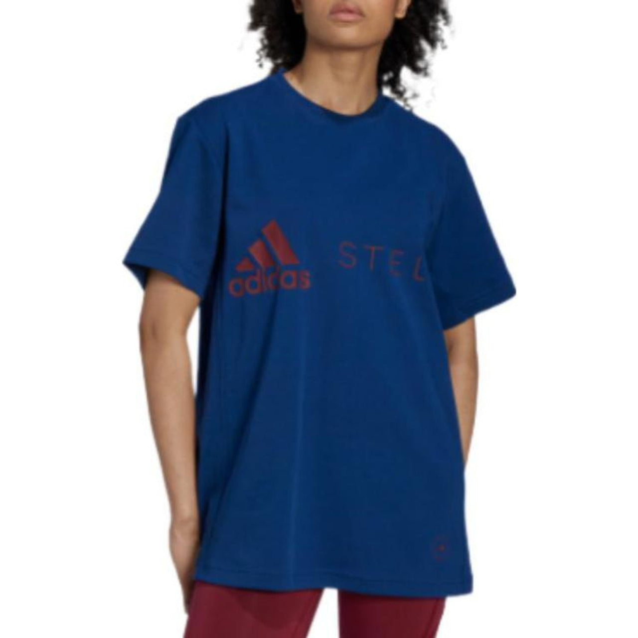 (WMNS) adidas by Stella McCartney Logo T-Shirt Asia Sizing 'Navy' HI6113
