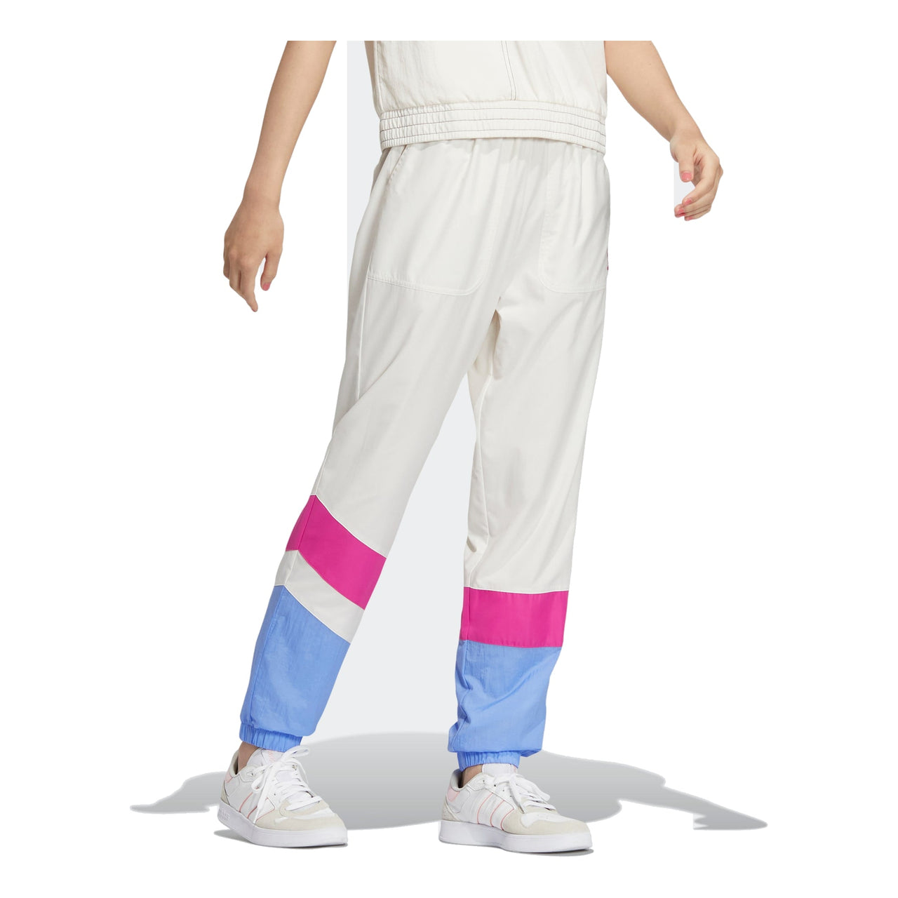 (WMNS) adidas Woven VBE Pants Asia Sizing 'White Pink' IA6747