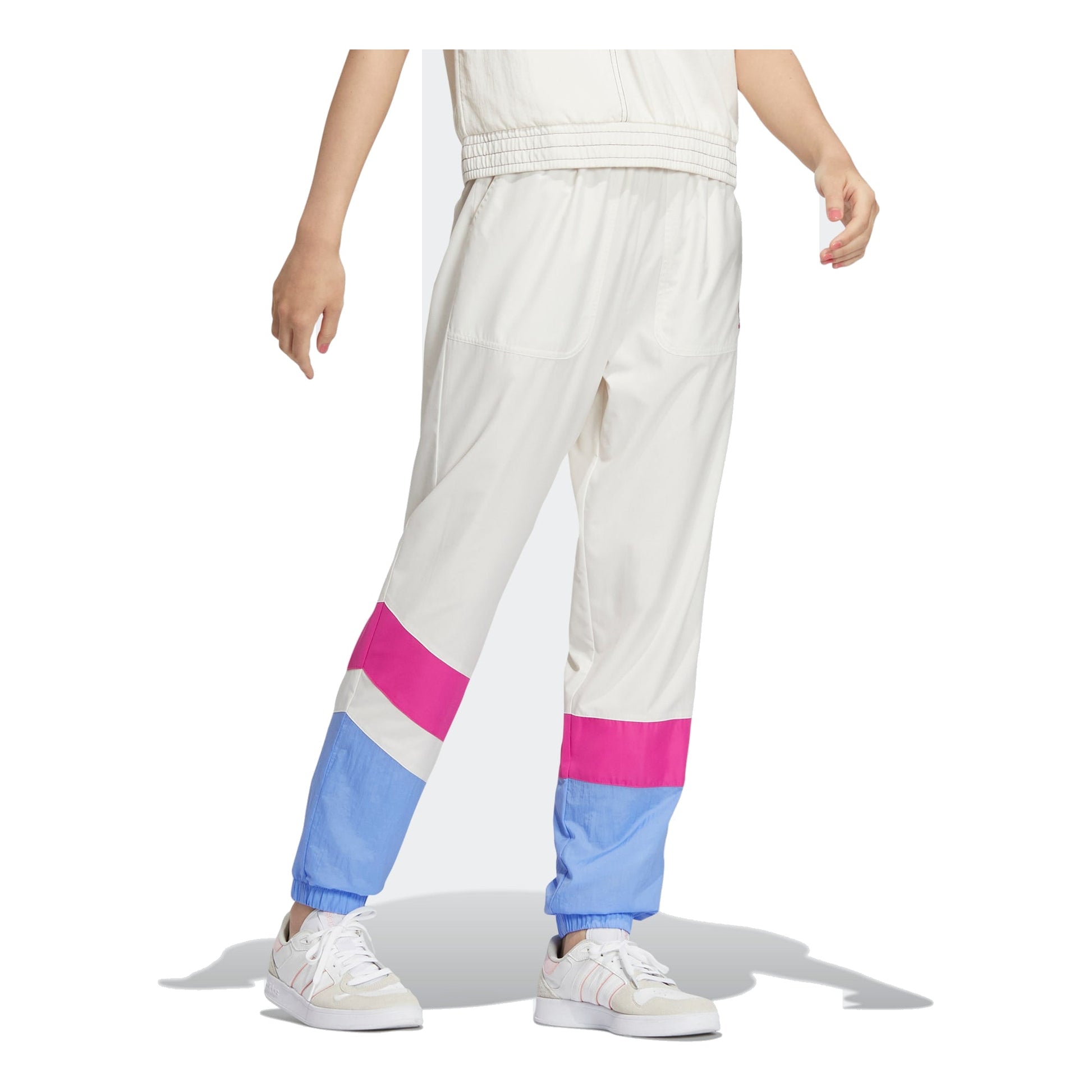 (WMNS) adidas Woven VBE Pants Asia Sizing 'White Pink' IA6747