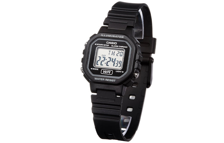 CASIO Waterproof Quartz Black Strap Black Digital LA-20WH-1A