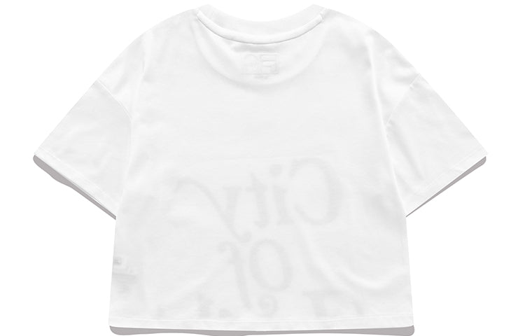 FILA FUSION Graffiti Alphabet Printing Loose Round Neck Short Sleeve White T11W136104F-WT