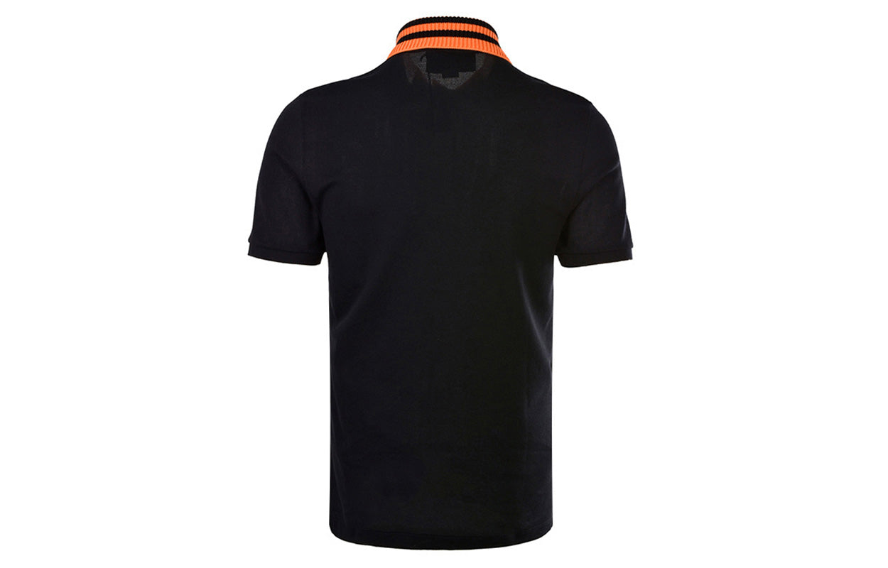 Men's Gucci SS21 Tiger Head Embroidered Stripe Short Sleeve Black Polo Shirt 475118-X5T75-4437