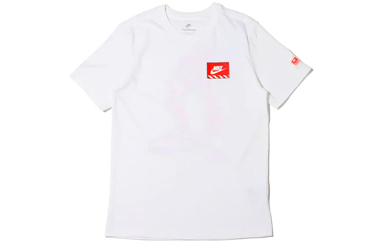 Men's Nike Sportswear Transformers Printing Sports Round Neck Short Sleeve White T-Shirt DJ1398-100
