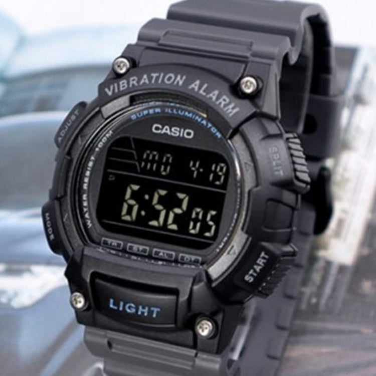 Men's CASIO YOUTH Series Waterproof Quartz White Led Lights 47.1mm Resin Strap Watch Mens Black Digital W-736H-8BV