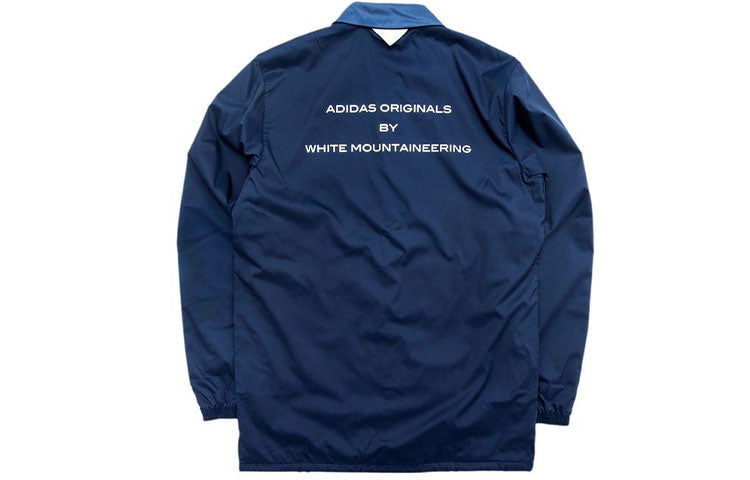 adidas originals x White Mountaineering Crossover Splicing Contrasting Colors Windproof Fleece Lined Sports Jacket Blue AY3115