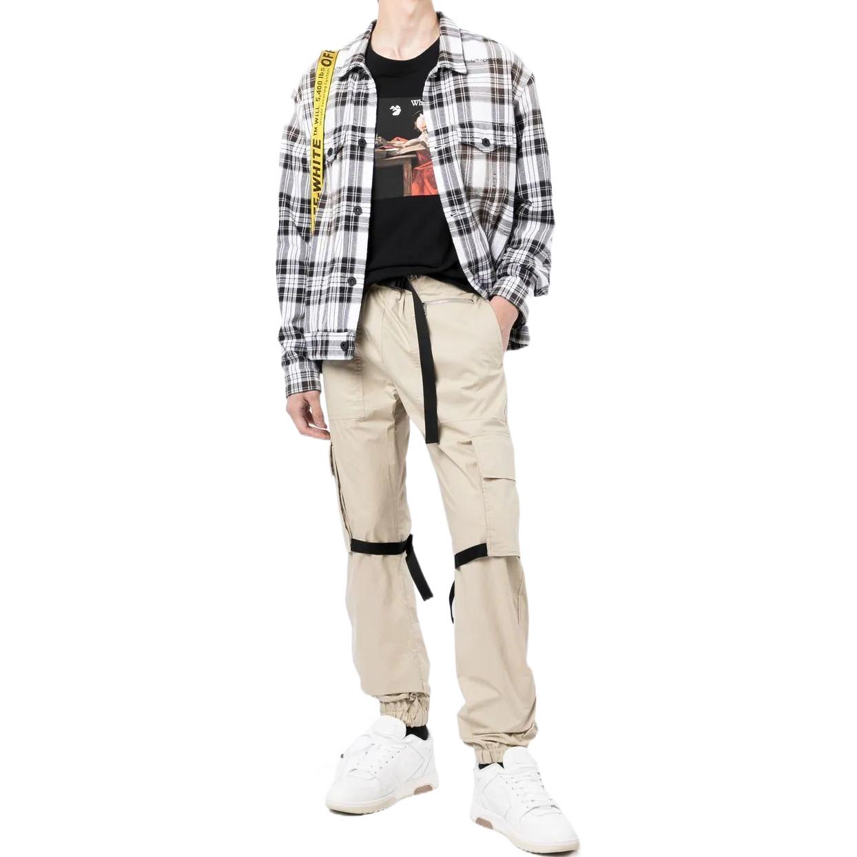 Men's Off-White FW22 Solid Color Big Pocket Lacing Casual Pants/Trousers Version Beige OMCF031S22FAB0011717