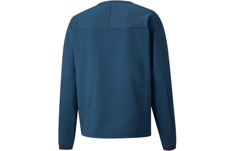 PUMA Logo Round Neck Long Sleeves Pullover Navy Blue 521005-65