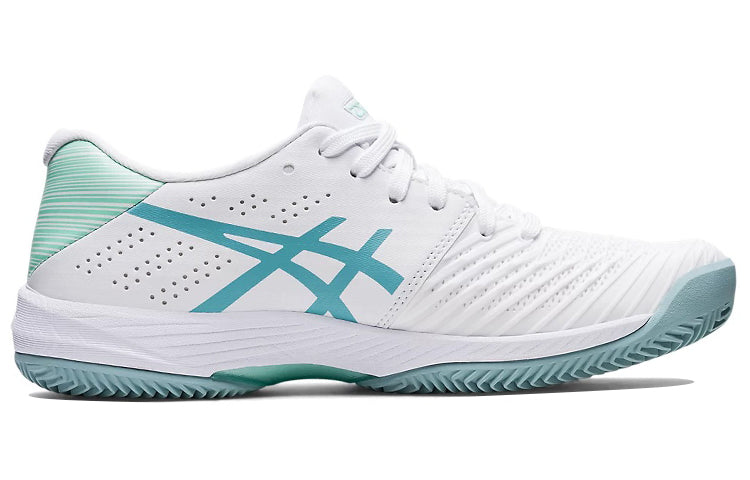 (WMNS) ASICS Solution Swift FF Clay 'White Smoke Blue' 1042A198-104