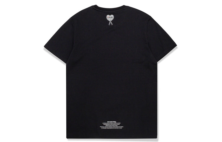 FILA FUSION Tennis Alphabet Printing Short Sleeve Black T11M021108F-BK