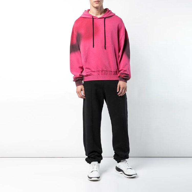 Off-White SS19 spray Cotton Hooded Fleece Men Pink OMBB037F181920412810