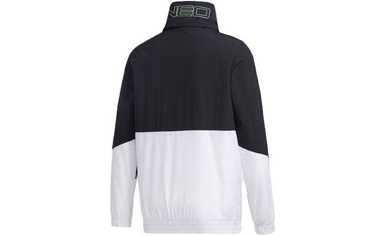 adidas neo M Egame Wb Sports Colorblock hooded Windbreaker Jacket Black White Colorblock GL7187