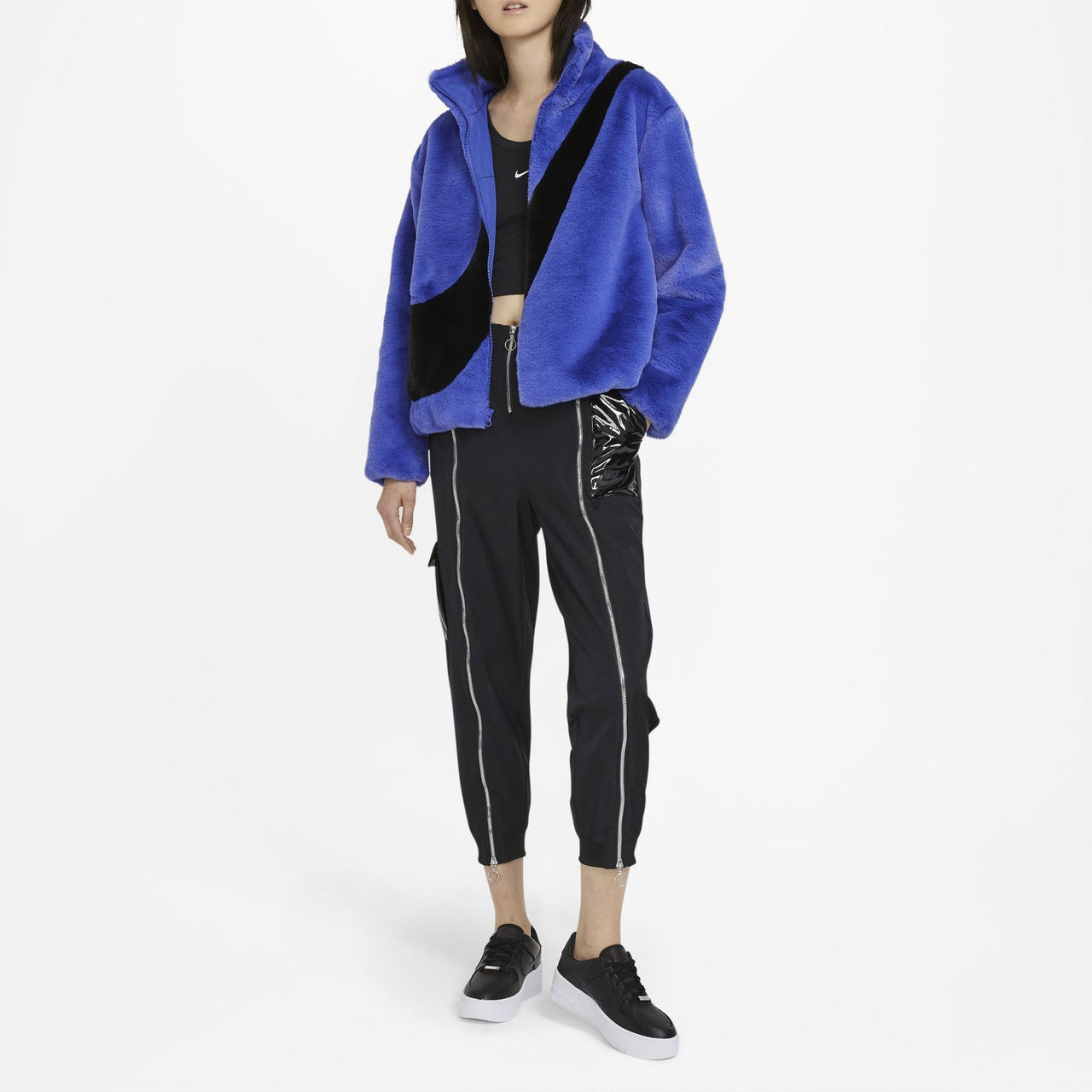 (WMNS) Nike Sportswear Stand Collar Logo Jacket Blue CU6559-430