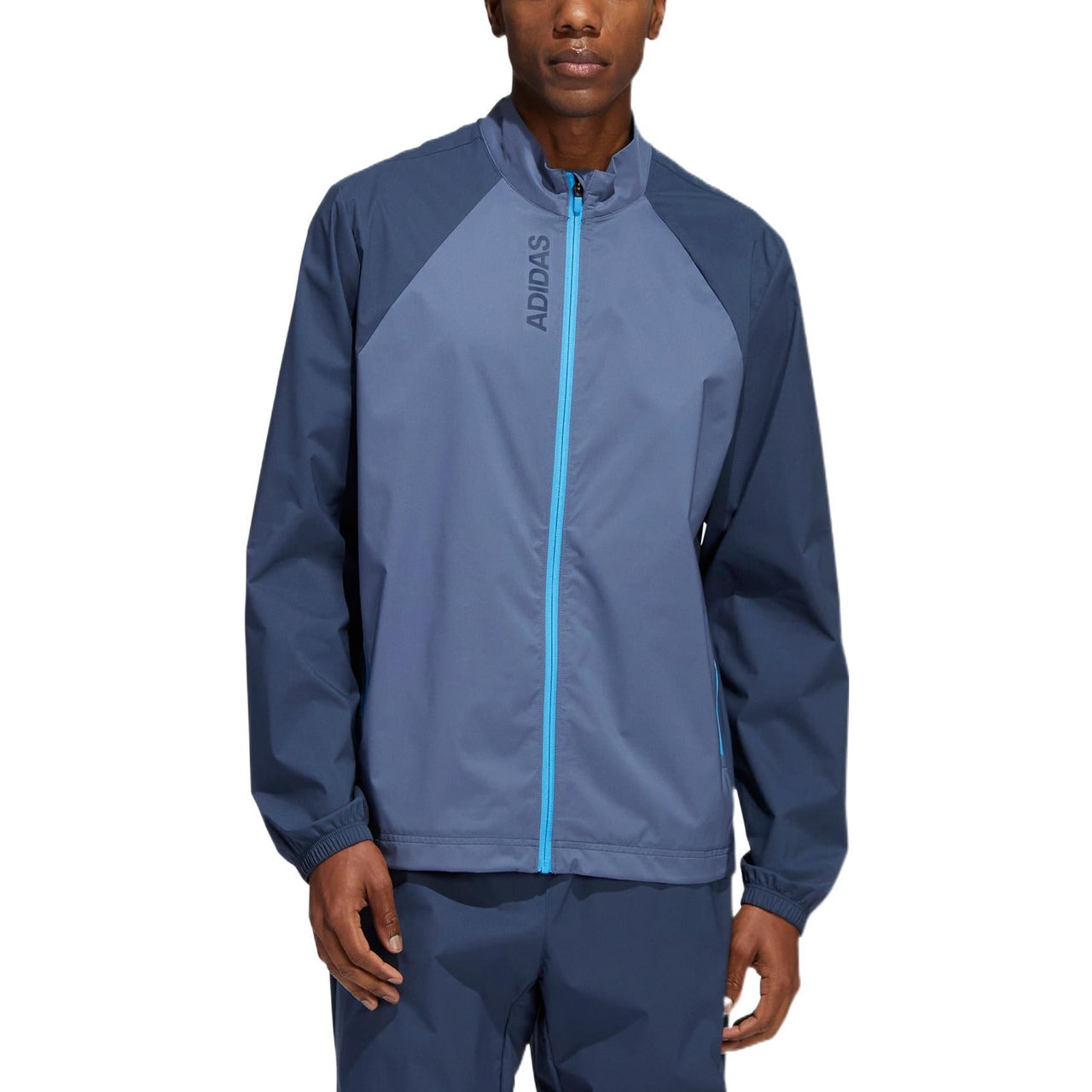 Men's adidas Prov Jacket Logo Printing Zipper Golf Sports Blue HF9188