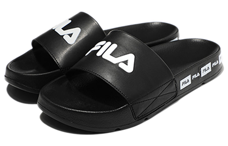 FILA Cozy Lightweight Thick Sole Unisex Black Korean Version Slippers 1SM01591D_001