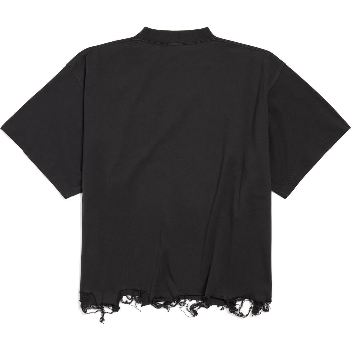 Balenciaga BB Classic Balenciaga Cropped T-shirt Oversized 'Black' 783399TQVS81083