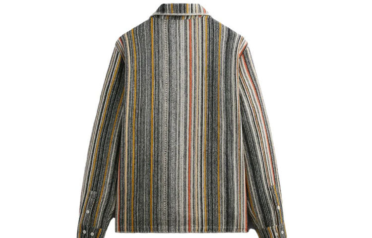KITH Multi Stripe L/S Boxy Collared Overshirt 'Sandrift' KHM010340-104