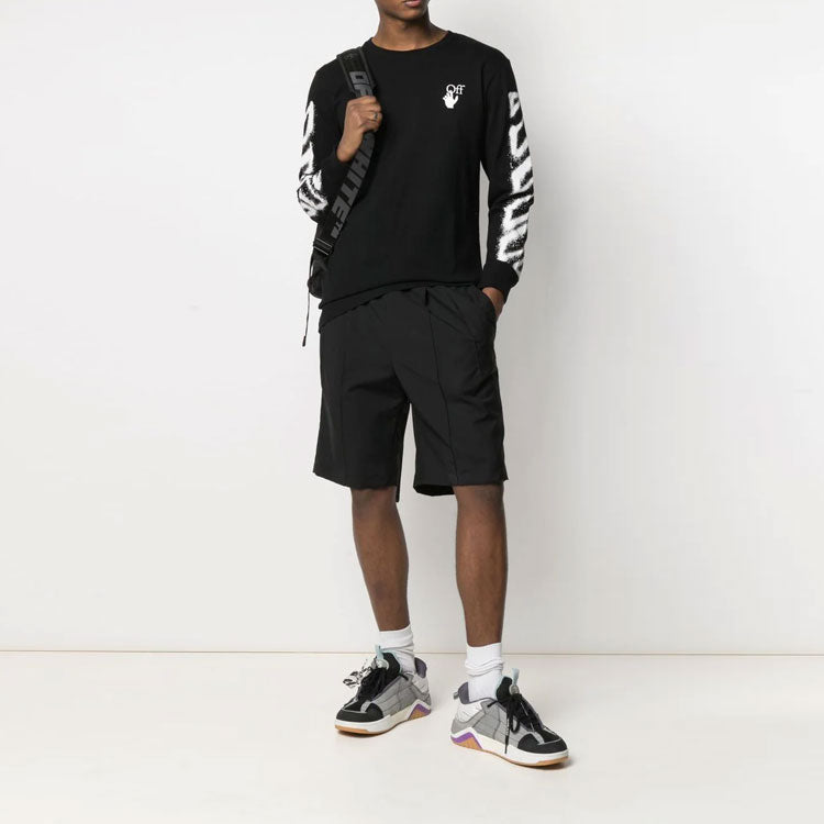 Off-White SS21 Arrow Long Sleeves Slim Fit Version Black OMAB001S21JER0051001