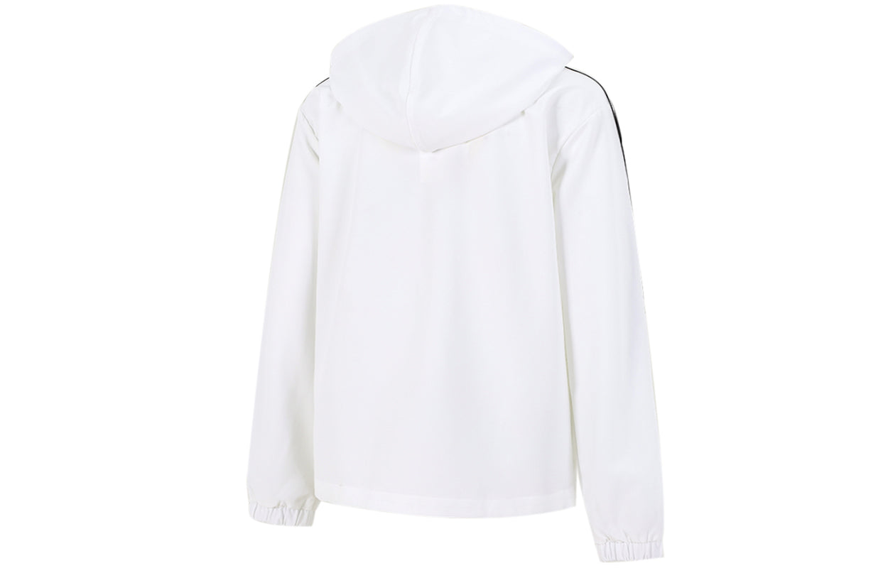 (WMNS) adidas neo Training Sports Stripe Loose Hooded Jacket White H36745