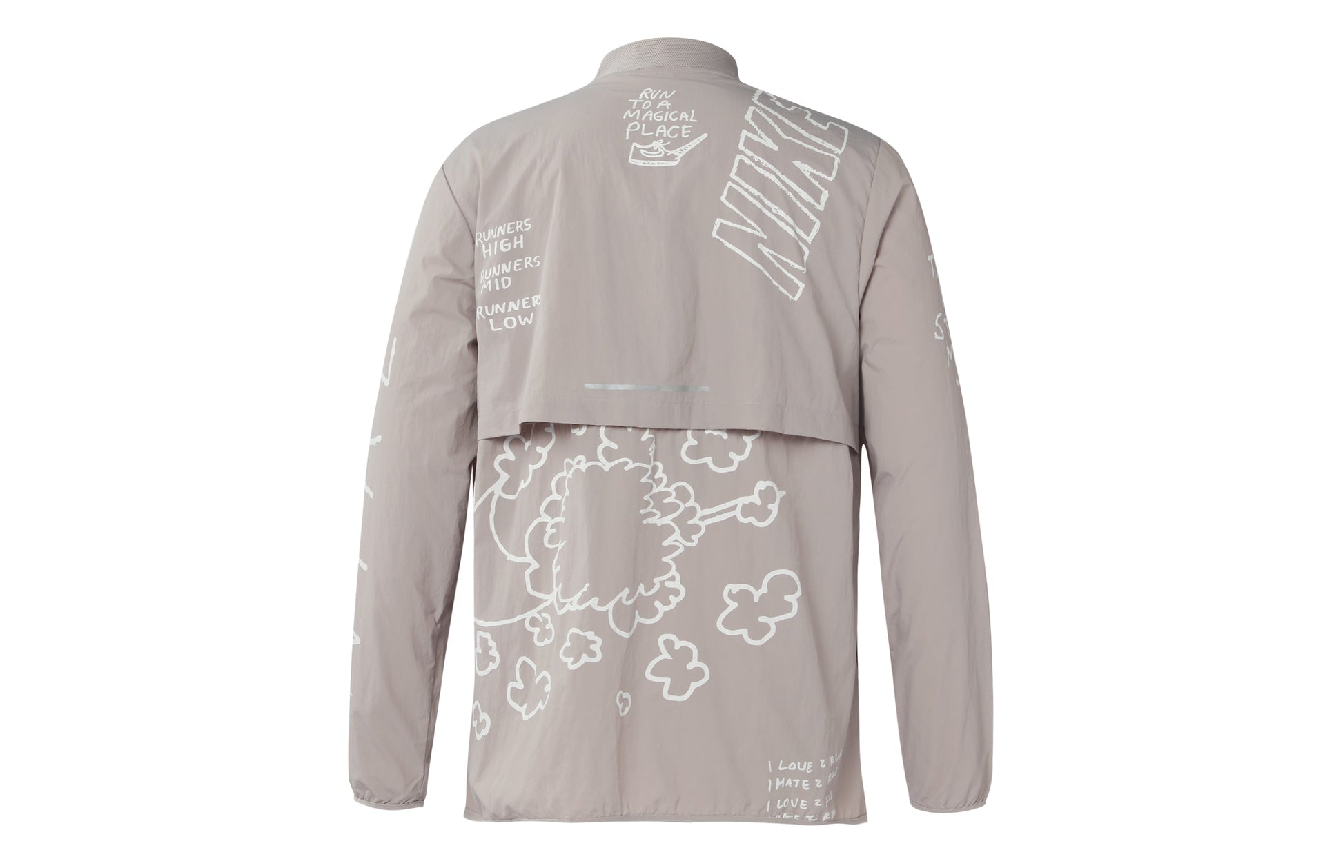 Men's Nike Full Print Pattern Running Training Knit Sports Jacket Gray AJ7760-033