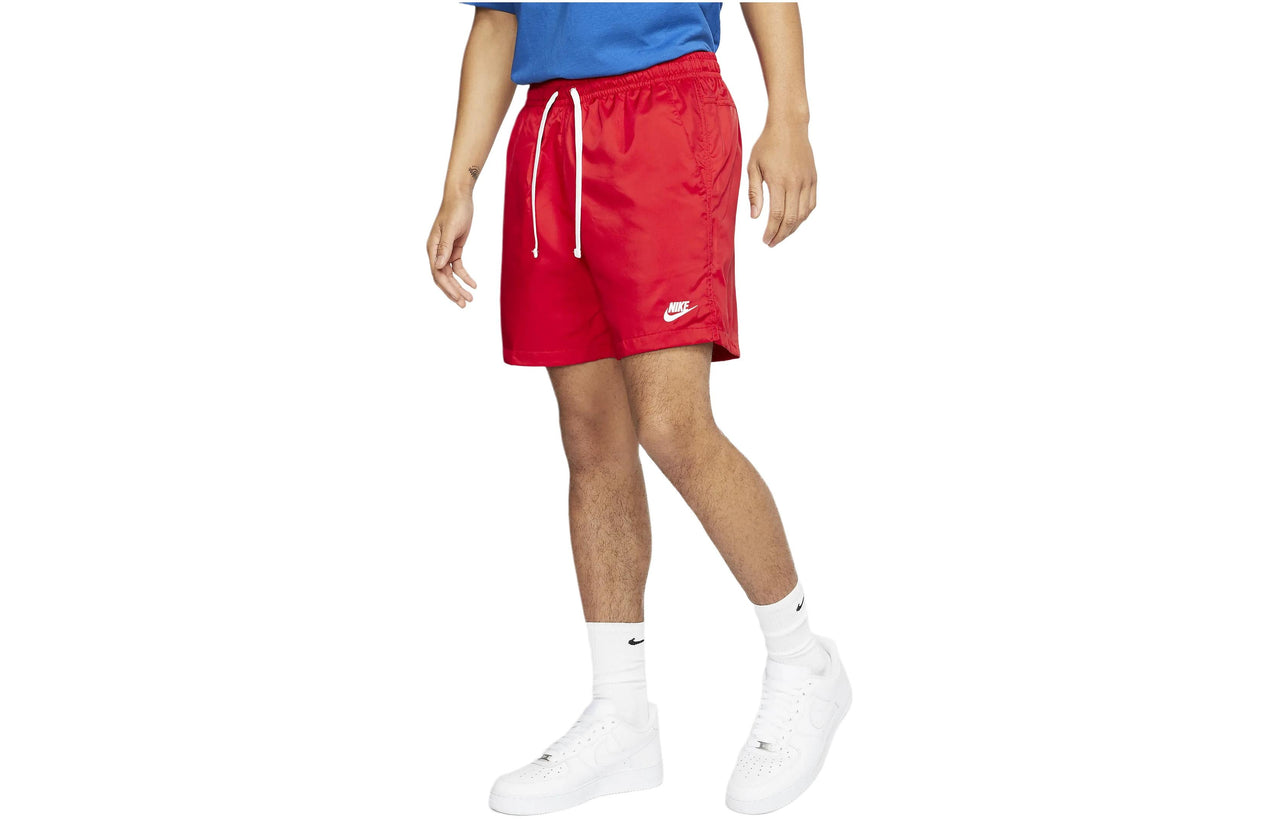 Nike Retro Woven Short Small Logo Drawstring Sports Shorts Red AR2382-657