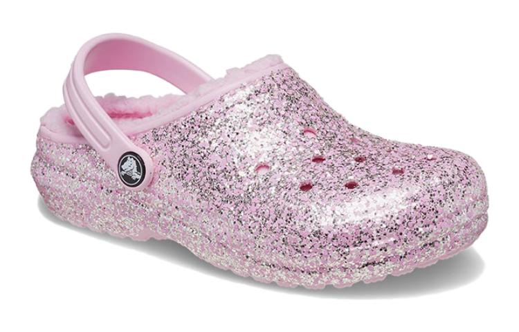 (GS) Crocs Classic Lined Glitter Clogs 'Pink' 207462-6S0
