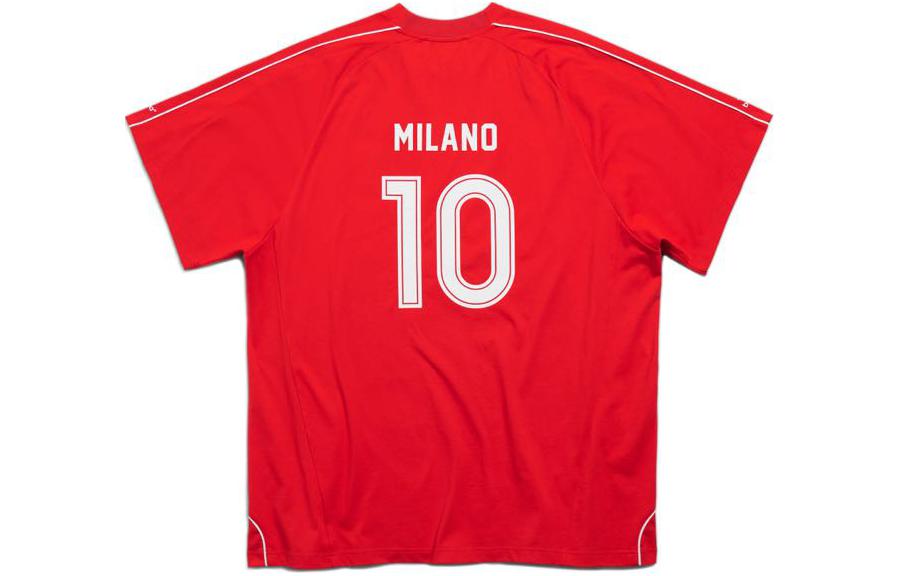 Balenciaga Soccer T-shirt Oversized 'Red White' 777705TPVV36643