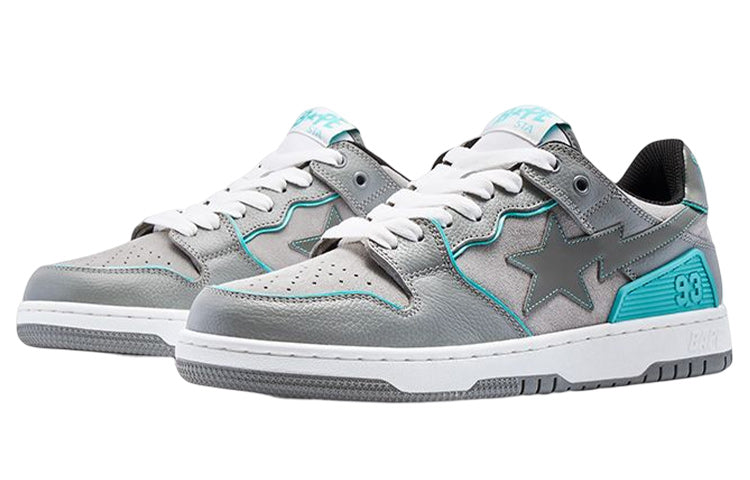 A BATHING APE SK8 Sta Leather Low 'Grey' 1I70-191-011-GREY