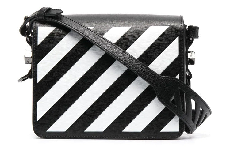 (WMNS) Off-White Diag Flap Bag 'Black White' OWNN018S21LEA0011001