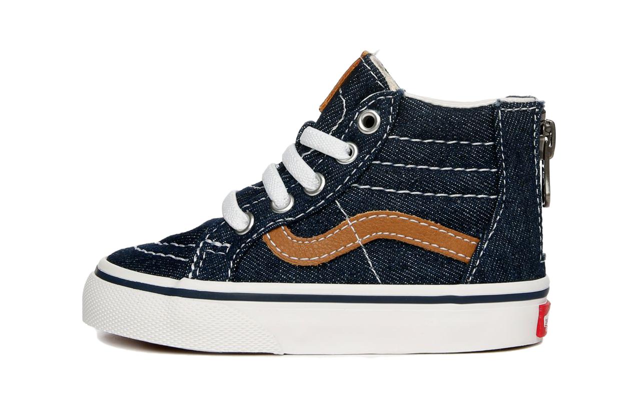 (GS) Vans SK8-Hi Zip Denim Shoes 'Navy Brown' VN0A32R3QQJ