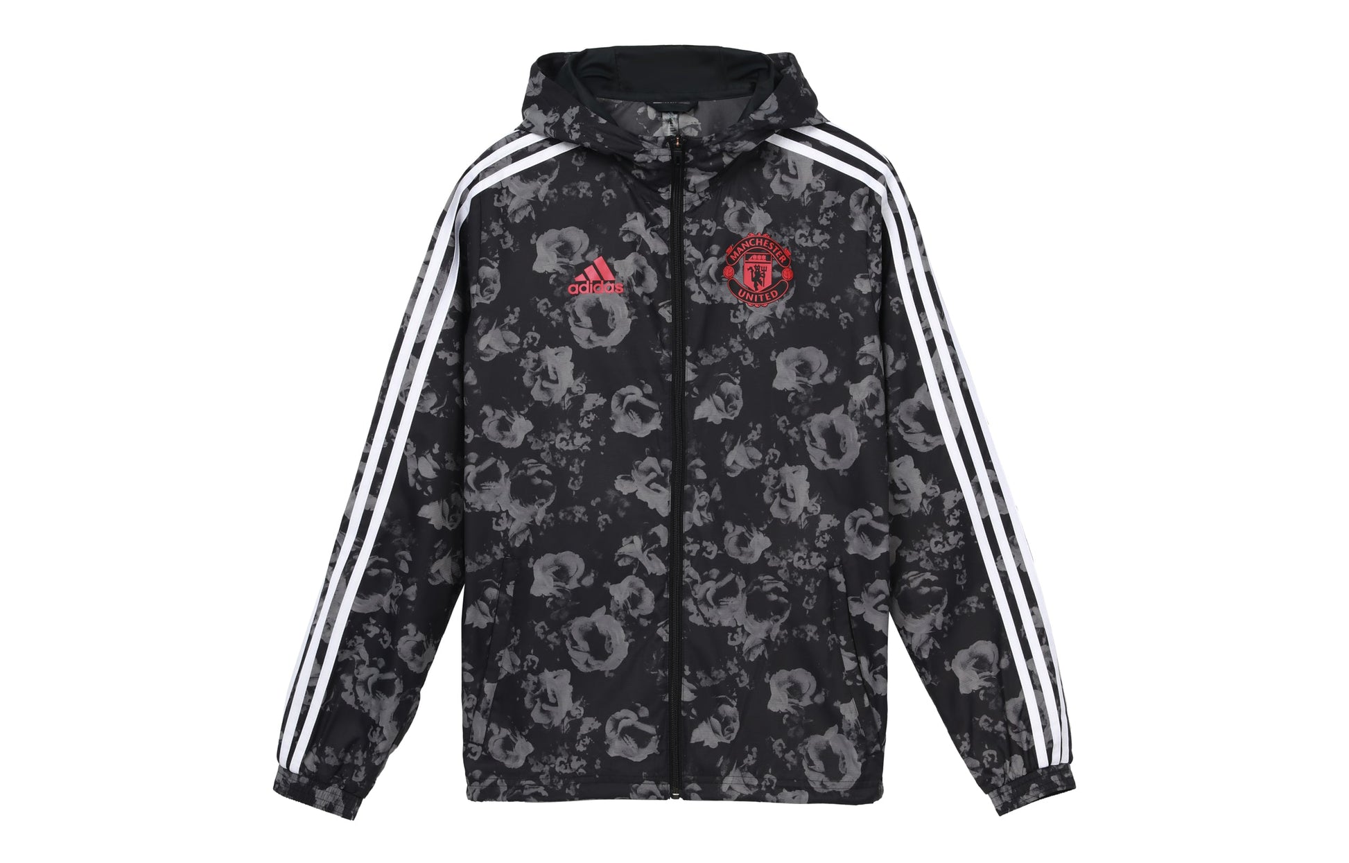 adidas MUFC Windbreakr Soccer/Football Manchester United Zipper Hooded Jacket Black EI9873