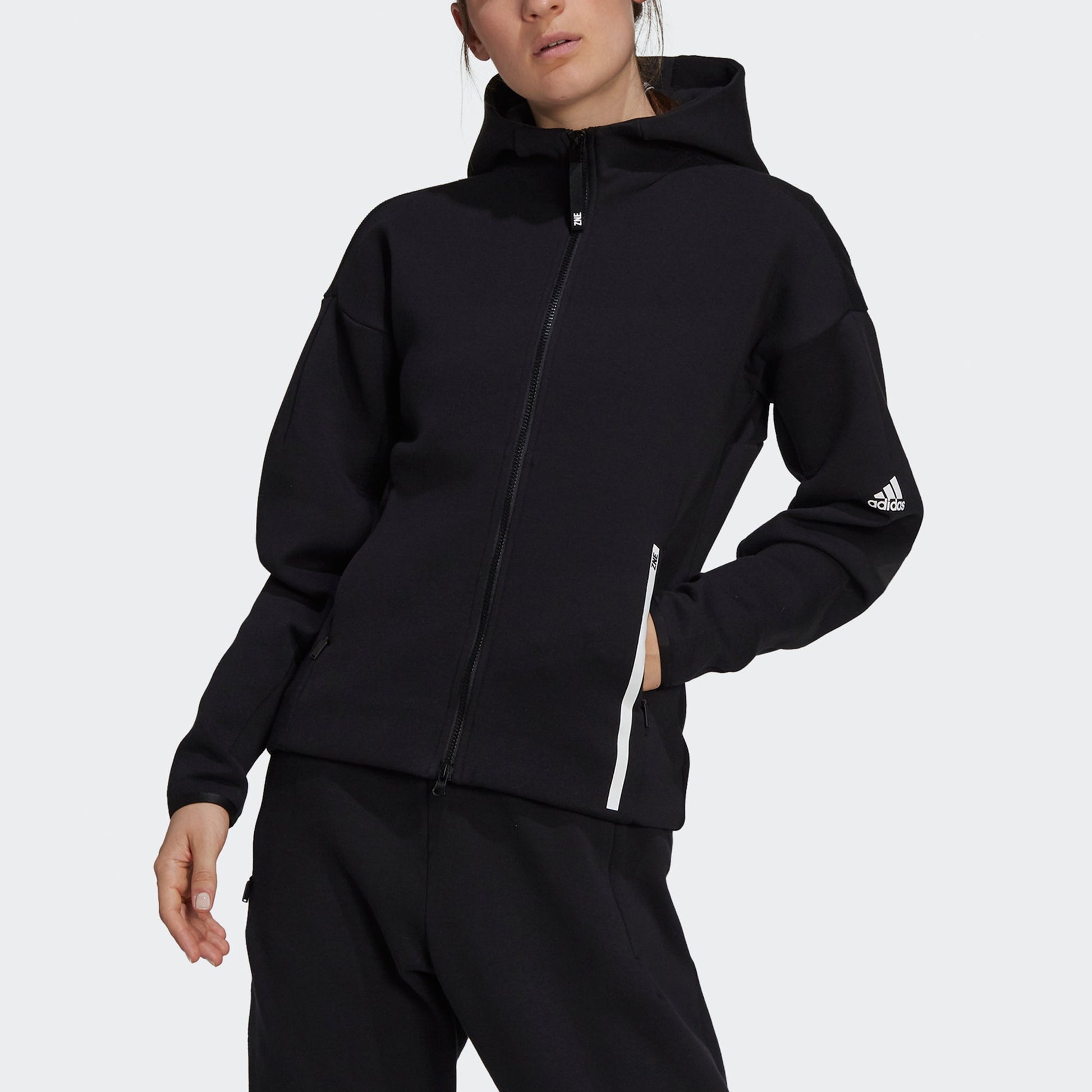 (WMNS) adidas Z.N.E. Sportswear Hoodie Asia Sizing 'Black' GT9759