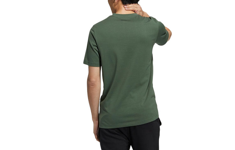 adidas neo M Ssfv5 Tee3 Printing Sports Round Neck Short Sleeve Green GS2582