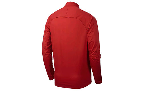 Air Jordan Psg M Nk Shld Sqd Dril Top Pz Paris Saint-Germain Cardigan Stand Collar Pullover Red AJ2317-657