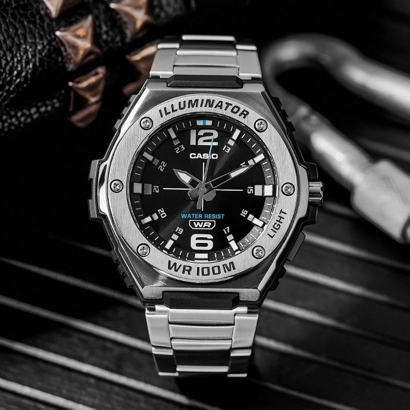 Casio Illuminator Analog Watch 'Silver Black' MWA100HD-1AV