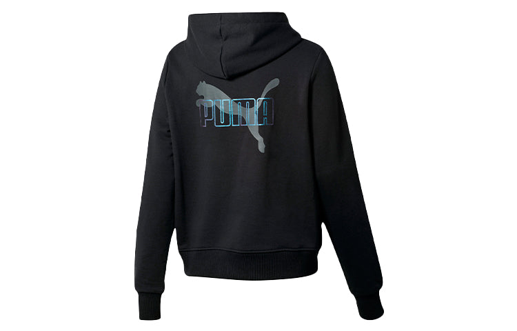 (WMNS) PUMA Iridescent Hoodie 'Black Grey Blue' 597877-01