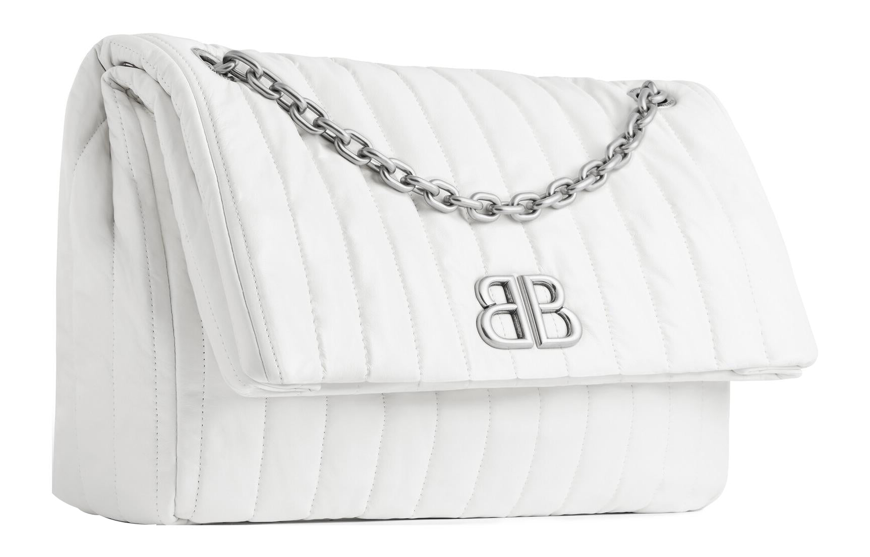 (WMNS) Balenciaga Monaco Medium Chain Bag Quilted 'Off White' 7659452AASE9106