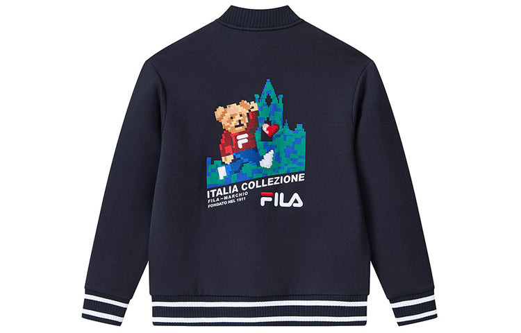 Yellow FILA Casual Sports Knit Jacket Blue F11M118553F-NV