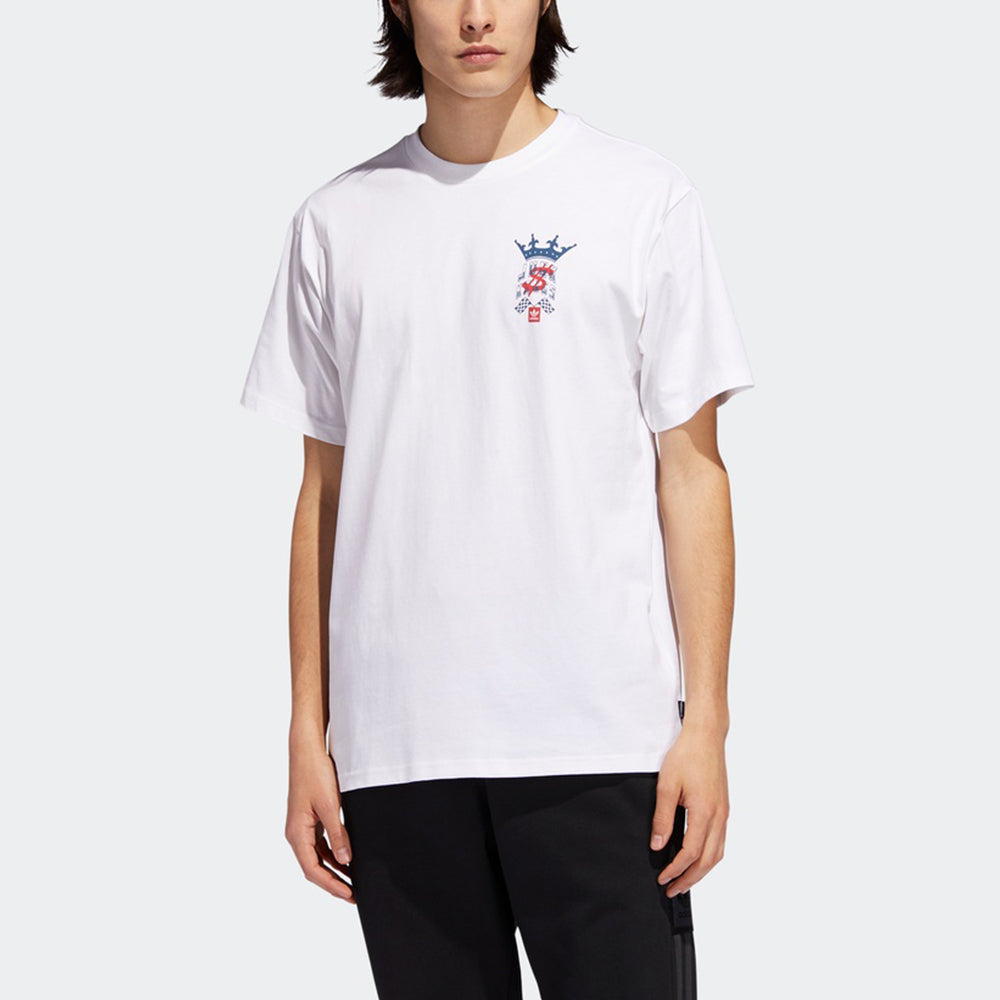 adidas originals Wehaultee Skateboard Printing Sports Round Neck Short Sleeve White EC7294
