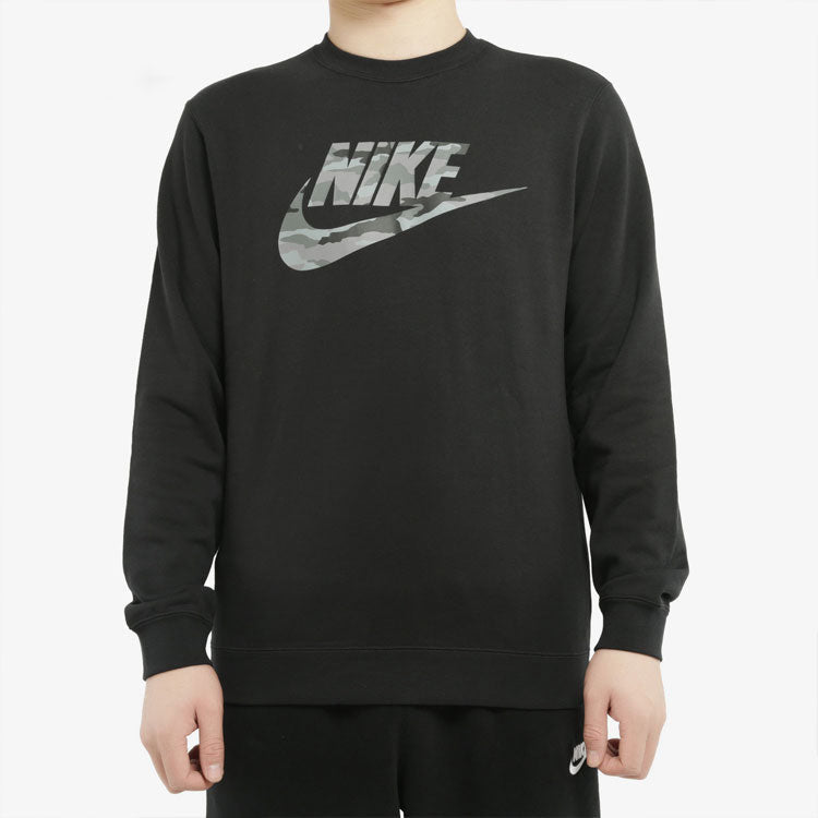 Nike camouflage front logo long sleeves sweatshirt 'Black'  CU4526-010