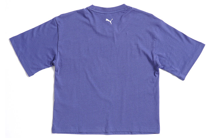 (WMNS) PUMA SS20 Logo Printing Loose Short Sleeve Purple 584169-38