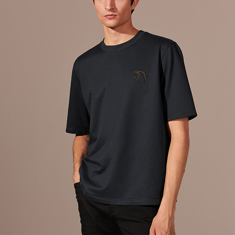 HERMES Cortex Embroidered T-Shirt 'Navy Blue' H167565HA01