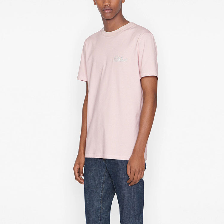 Men's DIOR x KENNY SCHARF Crossover FW21 Cotton Knit Short Sleeve Pink 143J697A0677-C488
