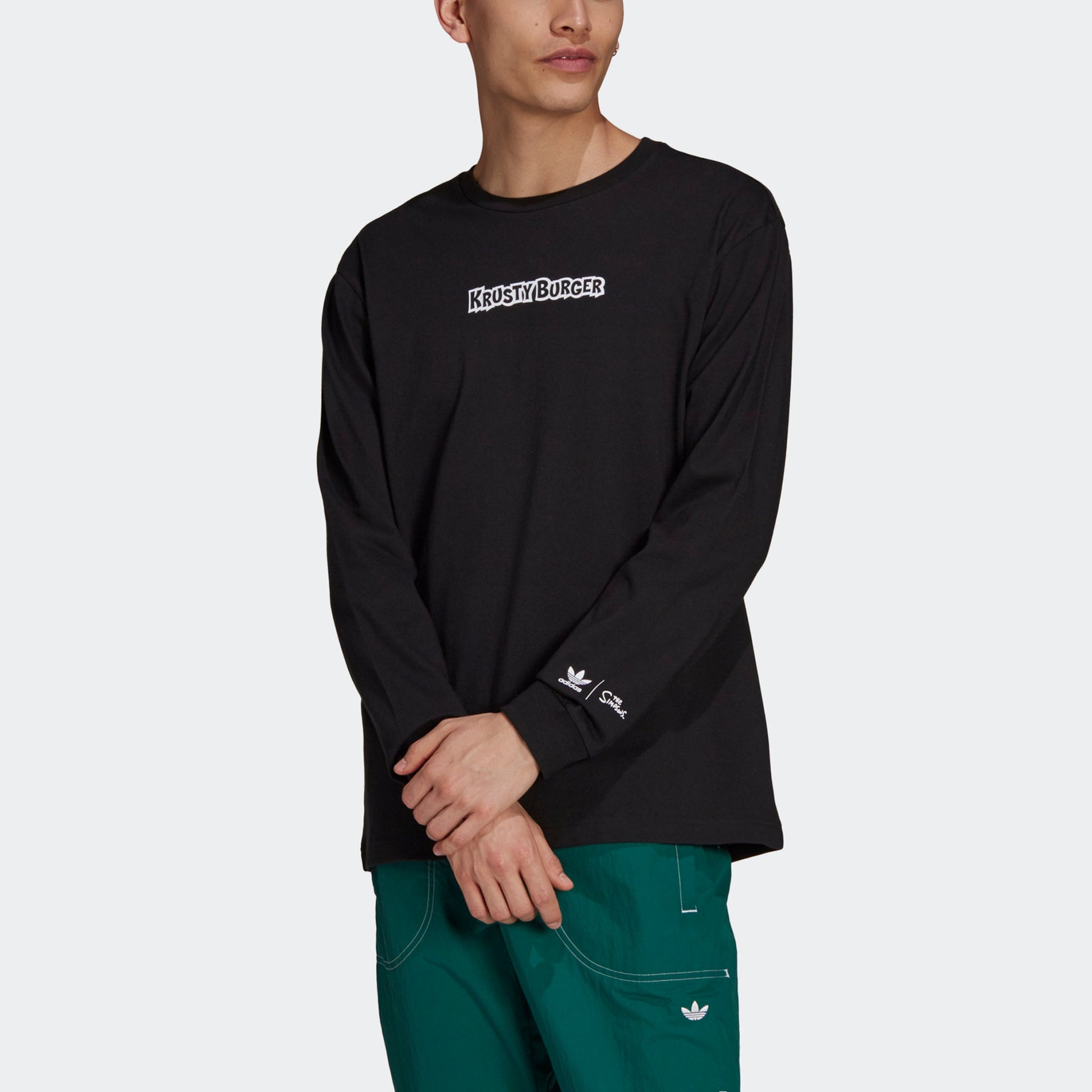 adidas originals Smps Kb Ls Tee Printing Sports Long Sleeves Black HA5819