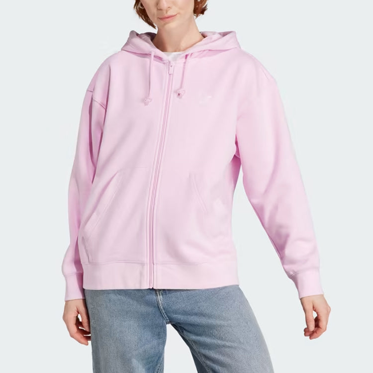 (WMNS) adidas Full-Zip Boyfriend Hoodie 'Pink' IK0484