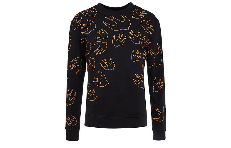 Alexander McQueen Casual Swallow Sweatshirt 'Black Orange' 415099-RNR12-1000