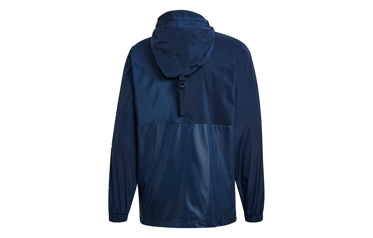 adidas originals Regen Windproof hooded Zipper Jacket Navy Blue GE1336