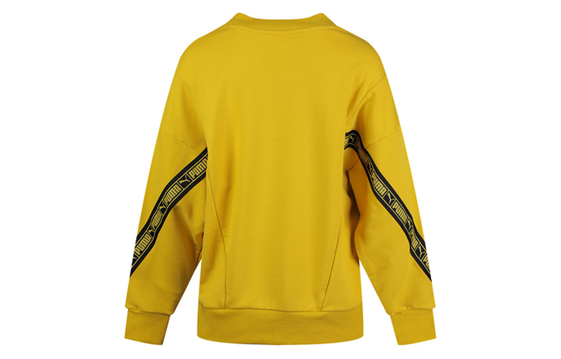 (WMNS) PUMA Classic Tape Sweater 'Yellow Black' 596019-20